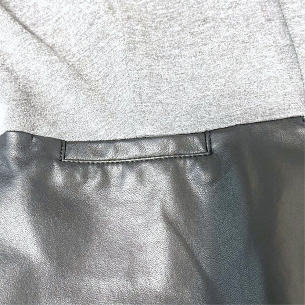 Bailey 44 Knit‎ Blazer Jacket Womens Size M Gray Faux Leather Trim Career - Picture 7 of 11